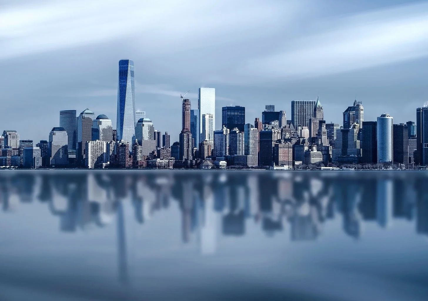 view of city over reflection in the water