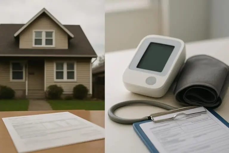 A person reviewing housing costs and expenses on paper and a calculator, representing Housing Burden.