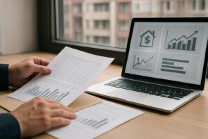 A dashboard-like graphic showing charts and tables for best rental market datasets academic research.