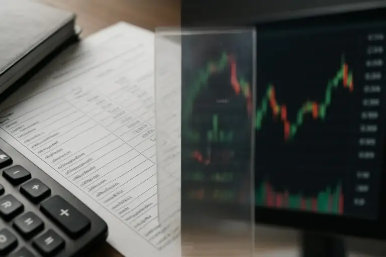 A financial statement display showing asset and liability values updated for Mark-to-Market Accounting.